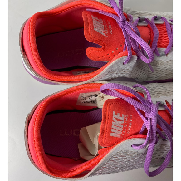 Nike Training Zoom Fit Sneakers Shoes Size 11 Womens White Purple Orange - Picture 7 of 11